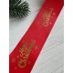 Репс  " Merry Christmas со снежинками  № 3 "  4 см красный       рулон 22.5 метра