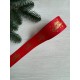 Репс  " Merry Christmas со снежинками  № 3 "  4 см красный       рулон 22.5 метра