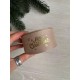 Репс  " Merry Christmas со снежинками  № 3 "  4 см имбирный       рулон 22.5 метра