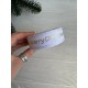Репс  " Merry Christmas , снежинки и падуб  "  2,5 см белый       рулон 22.5 метра
