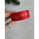 Репс  " Happy new year и снег  "  2,5 см красный       рулон 22.5 метра
