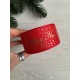 Репс  "Happy new year и снег   "  4 см красный       рулон 22.5 метра