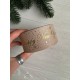 Репс  "Happy new year и снег   "  4 см имбирный       рулон 22.5 метра