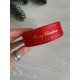 Репс  " Merry Christmas со звездочками  "  2,5 см красный       рулон 22.5 метра