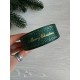 Репс  " Merry Christmas со звездочками  "  2,5 см темно зеленый       рулон 22.5 метра