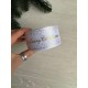 Атлас "  Merry Christmas со звездочками "  4 см  белый       рулон 22.5 метра