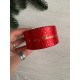 Атлас "  Merry Christmas со звездочками "  4 см  красный       рулон 22.5 метра