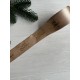 Атлас "  Merry Christmas со снежинками "  4 см  имбирный       рулон 22.5 метра
