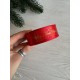 Атлас "Happy new year и снег  "  2,5 см красный       рулон 22.5 метра