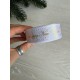 Атлас "Happy new year и снег  "  2,5 см  белый       рулон 22.5 метра