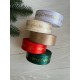 Атлас " Merry Christmas  и падуб   "  2,5 см  белый       рулон 22.5 метра