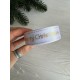 Атлас " Merry Christmas  и падуб   "  2,5 см  белый       рулон 22.5 метра