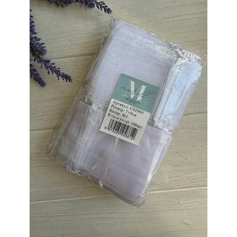 Мешочки из органзы 7*9 см  ,  белые    упаковка 100 шт