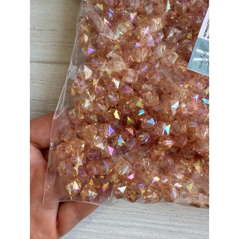 Намистини Куб  " Кришталеві Хамелеон "  8 мм,   карамель  500 грам