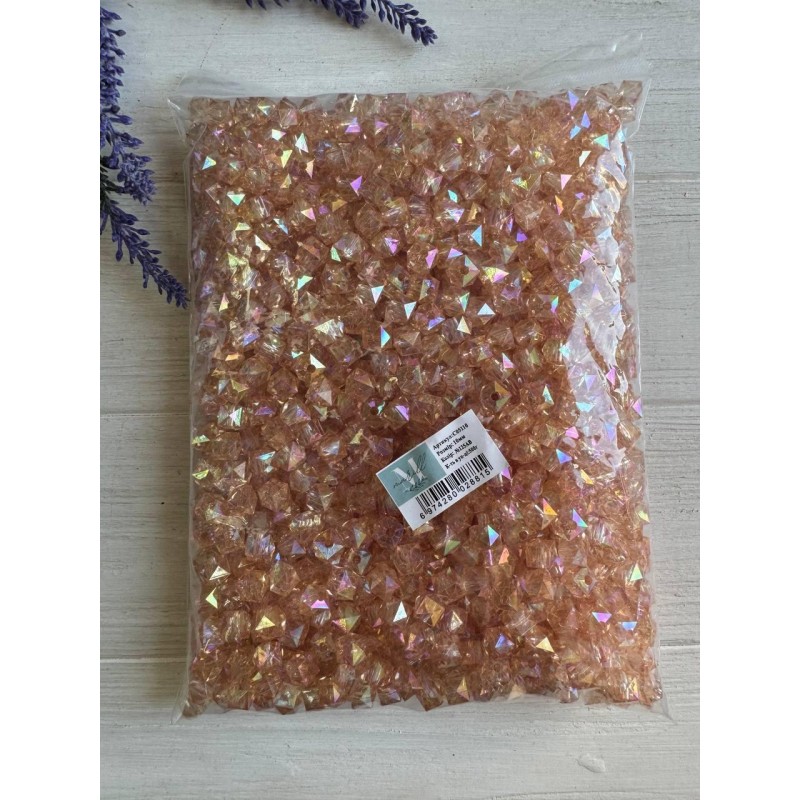 Намистини Куб  " Кришталеві Хамелеон "  8 мм,   карамель  500 грам