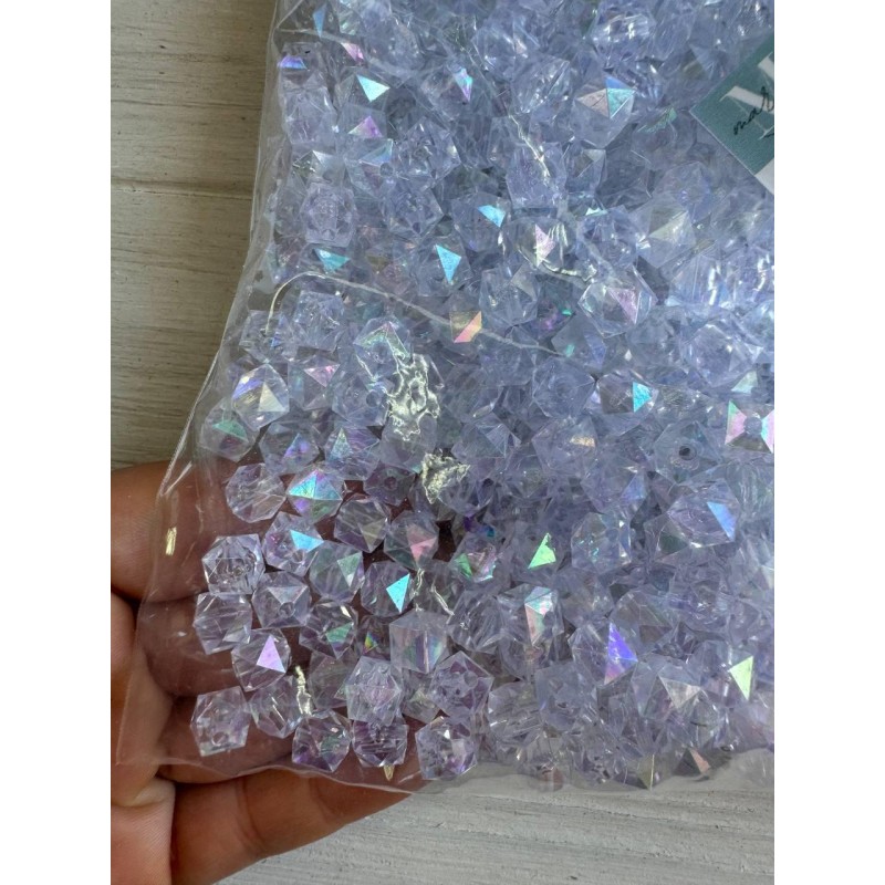 Намистини Куб  " Кришталеві Хамелеон " 8 мм,  білі  500 грам