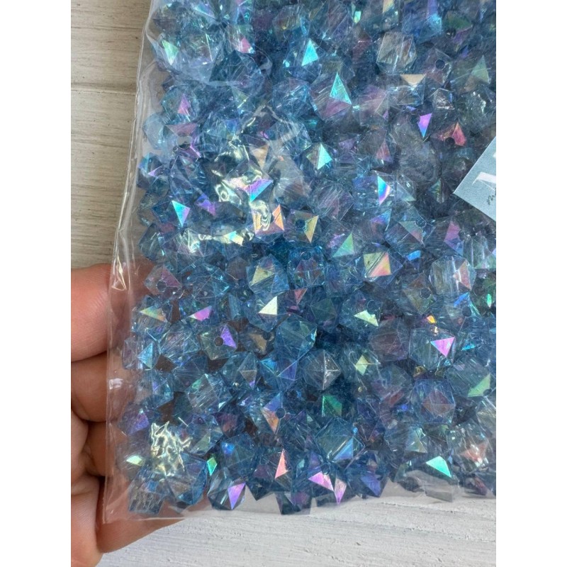 Намистини Куб " Кришталеві Хамелеон "  8 мм,  голубі  500 грам