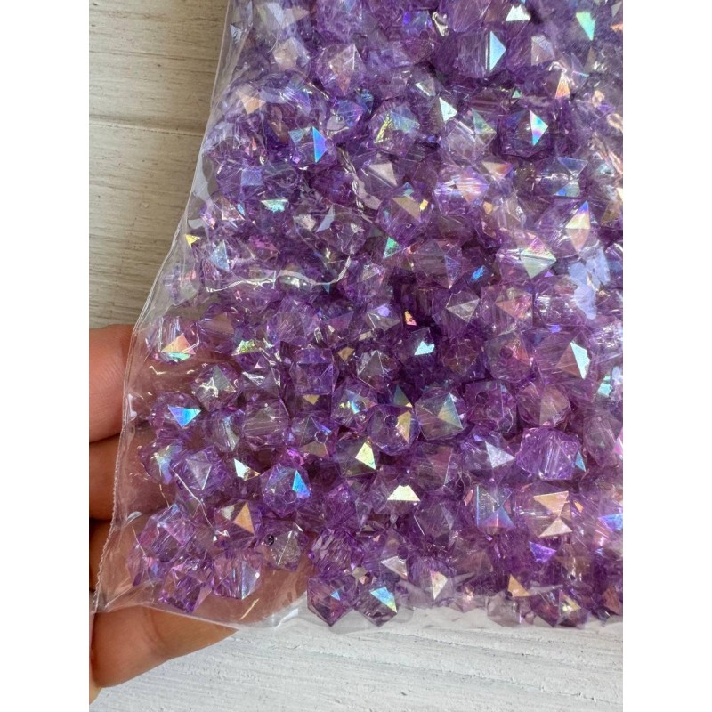 Намистини Куб " Кришталеві Хамелеон "  8 мм,  фіолетові   500 грам