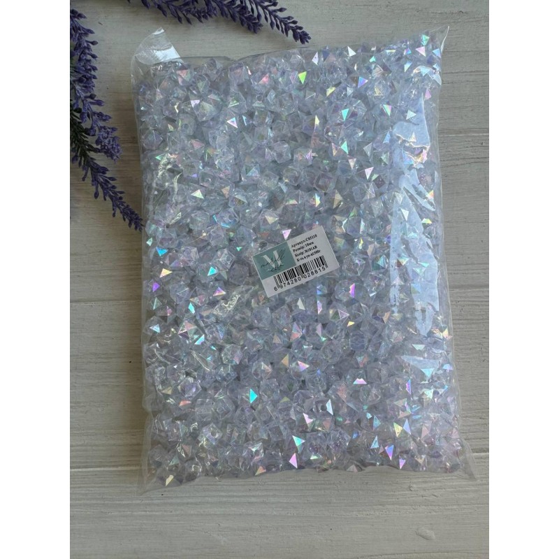 Намистини Куб " Кришталеві Хамелеон " 10 мм,  білі   500 грам