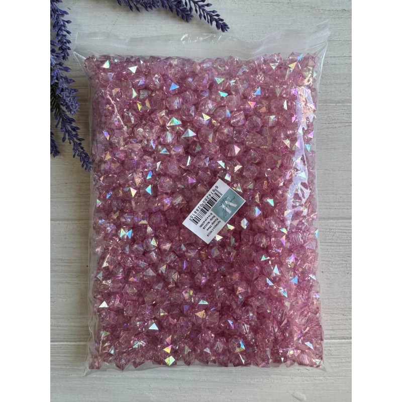 Намистини Куб " Кришталеві Хамелеон " 10 мм,  бузкові   500 грам