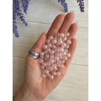 Бусины матовые прозрачные  " Селена " 8  мм розовые 500 грам