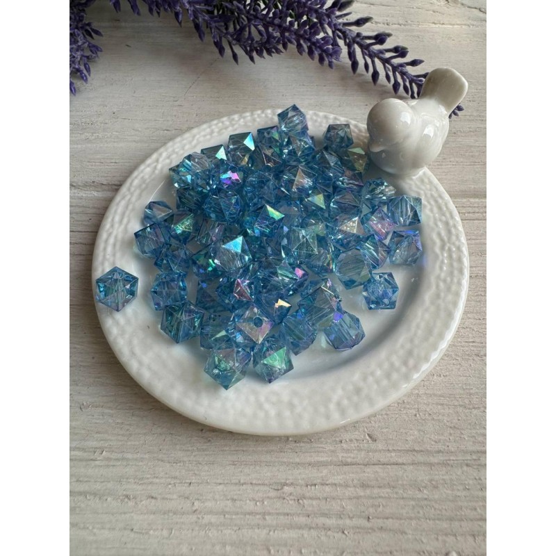 Намистини Куб " Кришталеві Хамелеон "  8 мм,  голубі  500 грам
