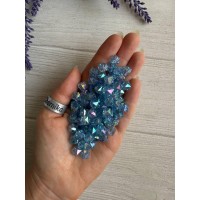 Бусины  Куб " Хрустальные Хамелеон  "  8 мм ,  голубые         500 грамм