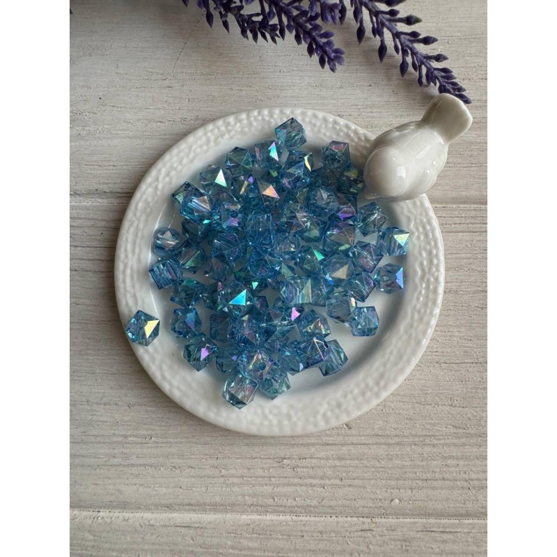 Намистини Куб " Кришталеві Хамелеон "  8 мм,  голубі  500 грам