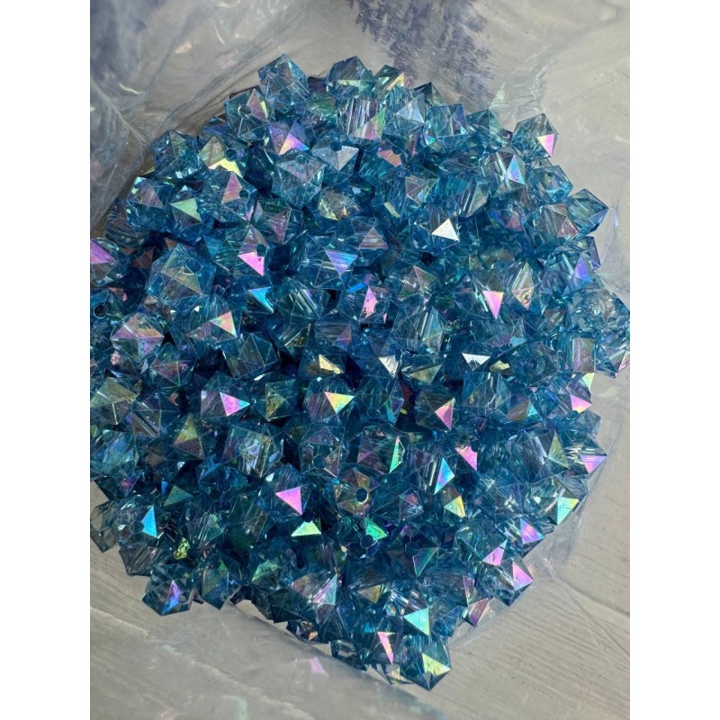 Намистини Куб " Кришталеві Хамелеон "  8 мм,  голубі  500 грам