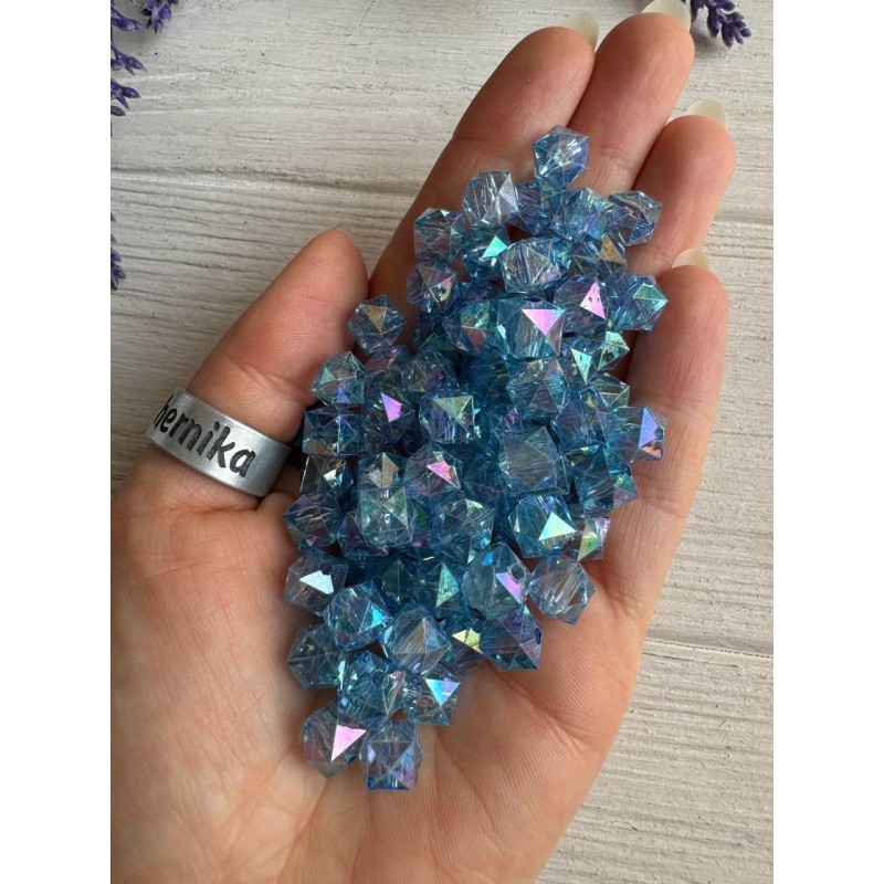 Намистини Куб " Кришталеві Хамелеон "  8 мм,  голубі  500 грам