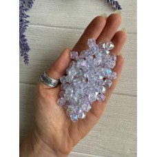 Намистини Куб  " Кришталеві Хамелеон " 8 мм,  білі  500 грам