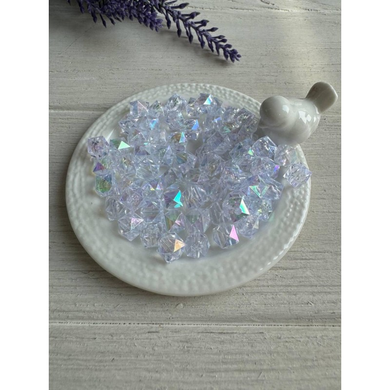 Намистини Куб  " Кришталеві Хамелеон " 8 мм,  білі  500 грам