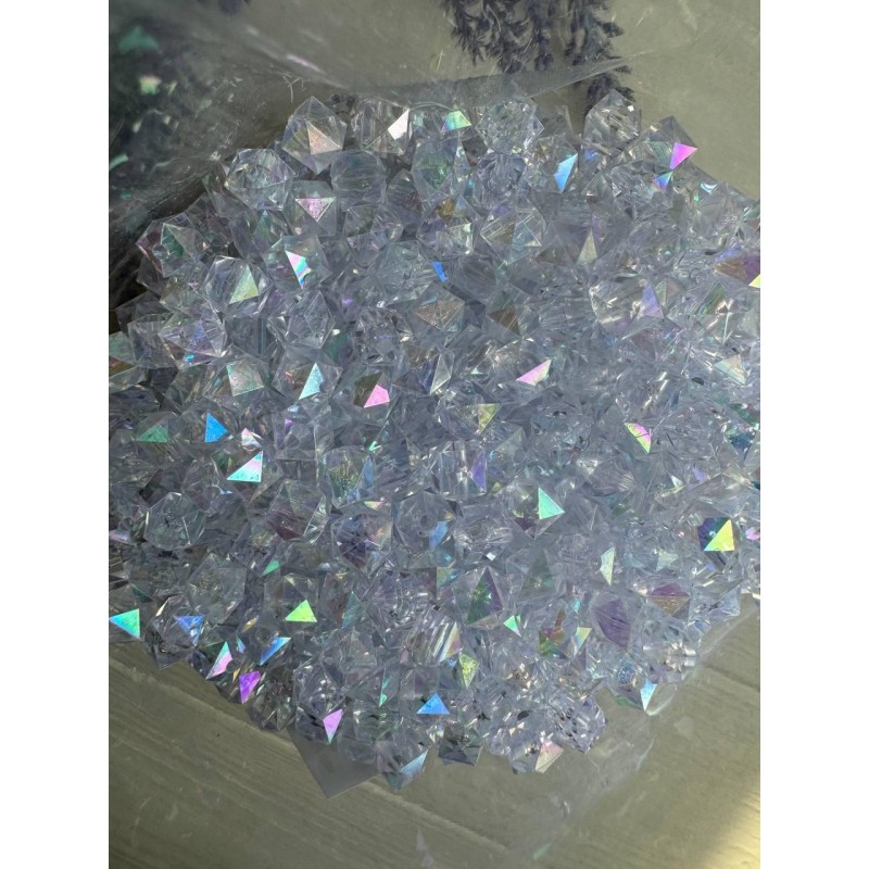 Намистини Куб  " Кришталеві Хамелеон " 8 мм,  білі  500 грам