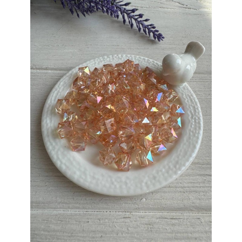Намистини Куб  " Кришталеві Хамелеон "  8 мм,   карамель  500 грам