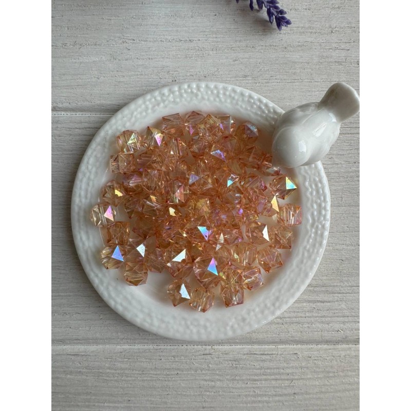 Намистини Куб  " Кришталеві Хамелеон "  8 мм,   карамель  500 грам