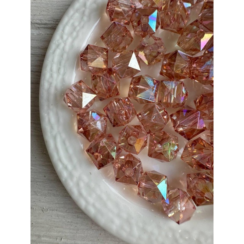 Намистини Куб " Кришталеві Хамелеон "  8 мм, пильна троянда   500 грам