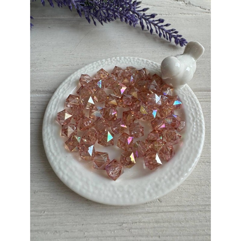 Намистини Куб " Кришталеві Хамелеон "  8 мм, пильна троянда   500 грам