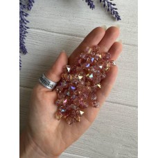 Намистини Куб " Кришталеві Хамелеон "  8 мм, пильна троянда   500 грам