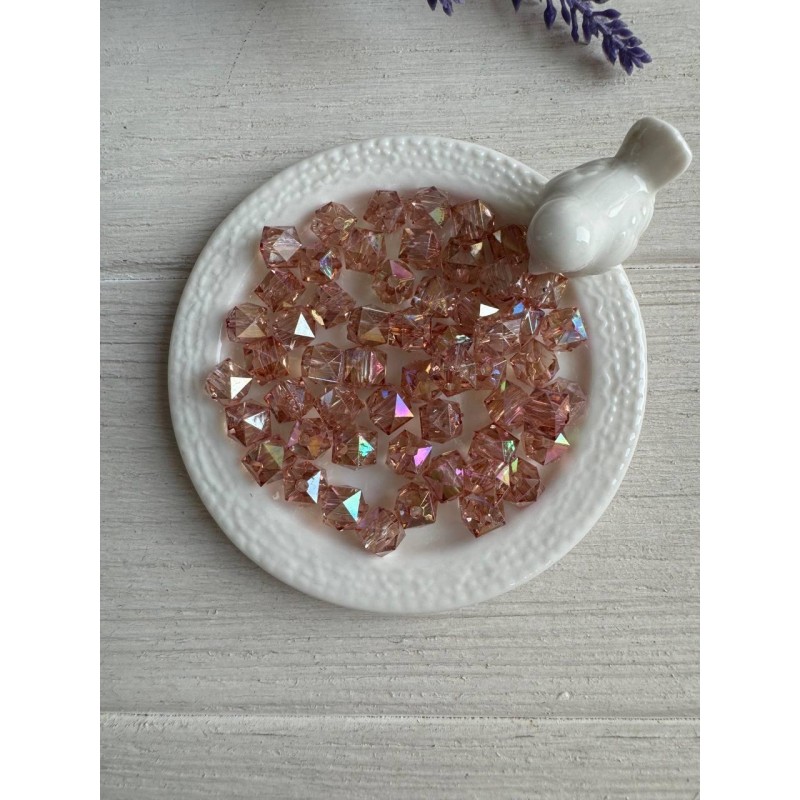 Намистини Куб " Кришталеві Хамелеон "  8 мм, пильна троянда   500 грам