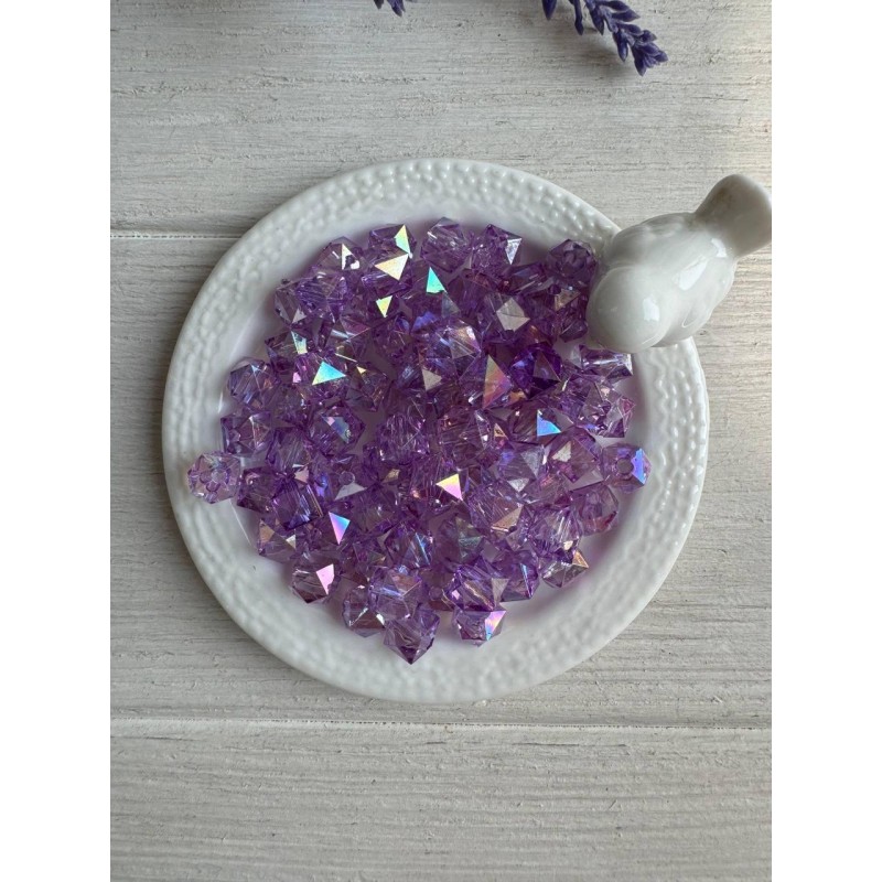Намистини Куб " Кришталеві Хамелеон "  8 мм,  фіолетові   500 грам