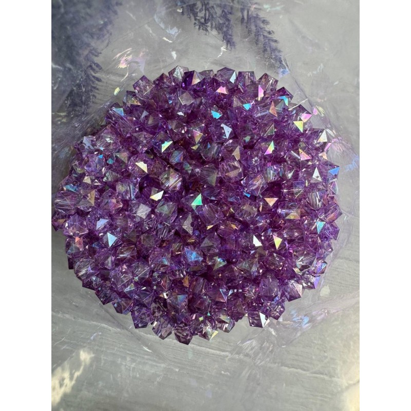Намистини Куб " Кришталеві Хамелеон "  8 мм,  фіолетові   500 грам