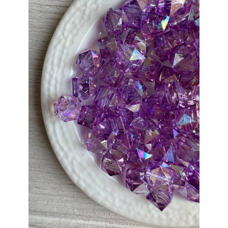 Намистини Куб " Кришталеві Хамелеон "  8 мм,  фіолетові   500 грам