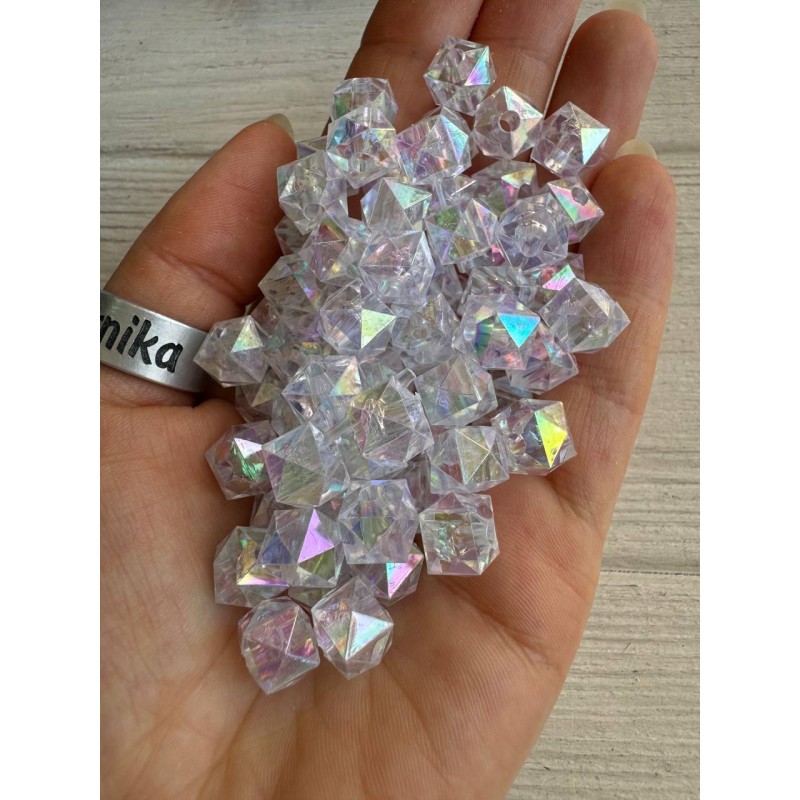 Намистини Куб " Кришталеві Хамелеон " 10 мм,  білі   500 грам