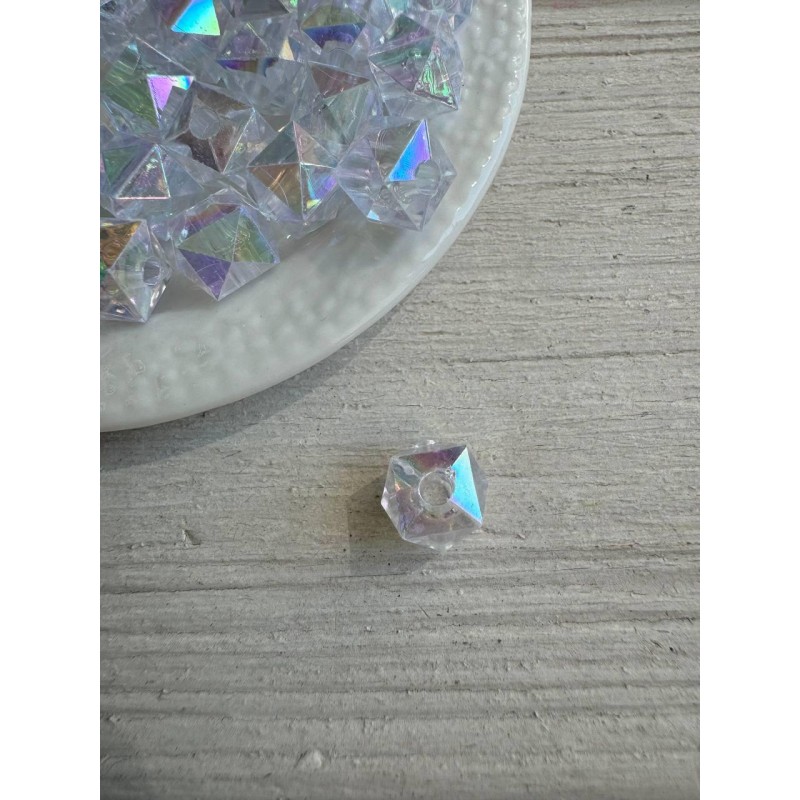 Намистини Куб " Кришталеві Хамелеон " 10 мм,  білі   500 грам