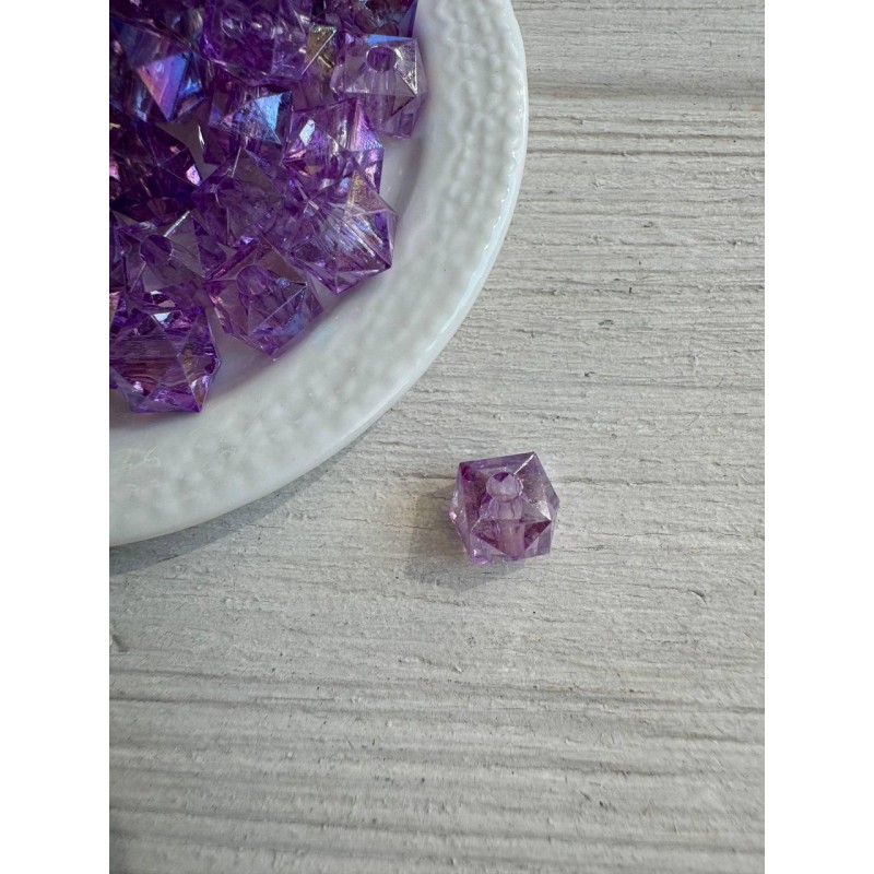 Намистини Куб " Кришталеві Хамелеон "  10 мм,  фіолетові  500 грам