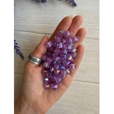 Намистини Куб " Кришталеві Хамелеон "  10 мм,  фіолетові  500 грам