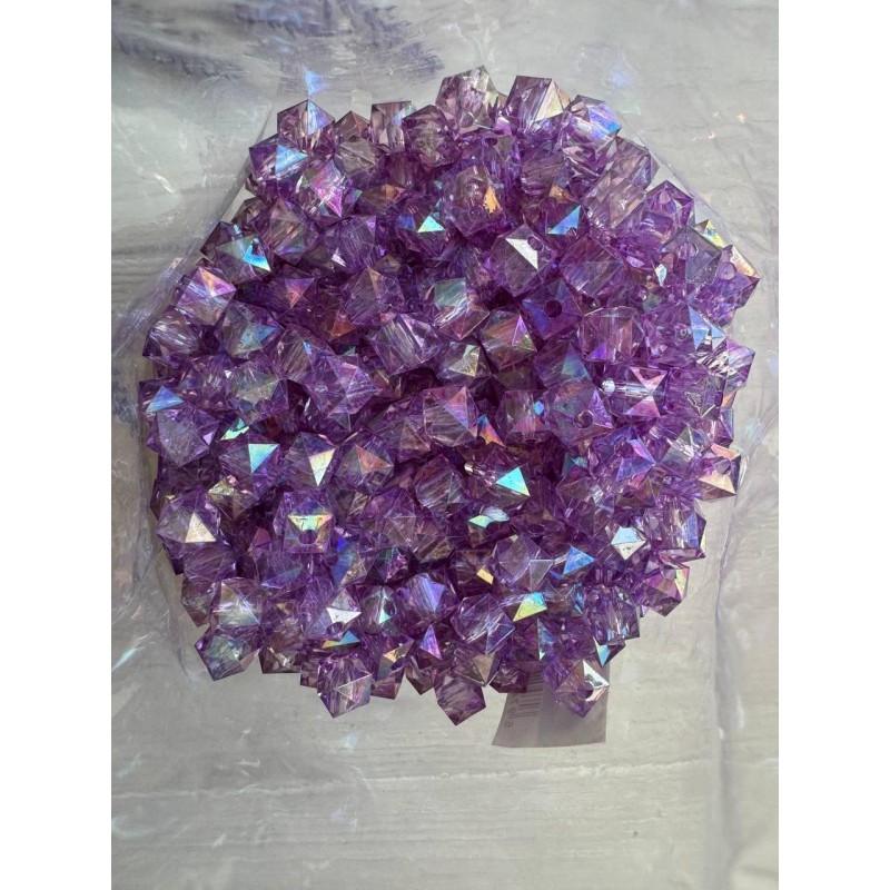 Намистини Куб " Кришталеві Хамелеон "  10 мм,  фіолетові  500 грам