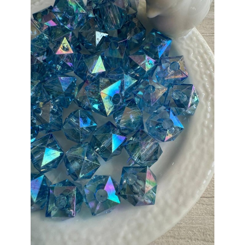 Намистини Куб " Кришталеві Хамелеон "  10 мм, голубі    500 грам