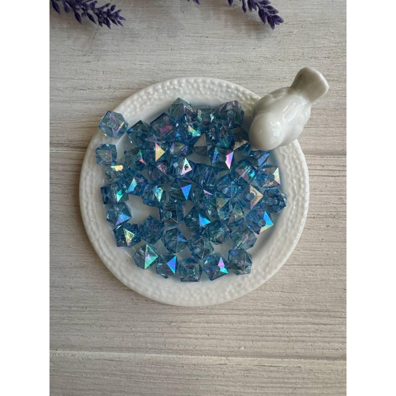 Намистини Куб " Кришталеві Хамелеон "  10 мм, голубі    500 грам