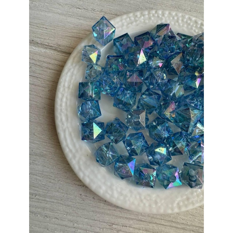 Намистини Куб " Кришталеві Хамелеон "  10 мм, голубі    500 грам